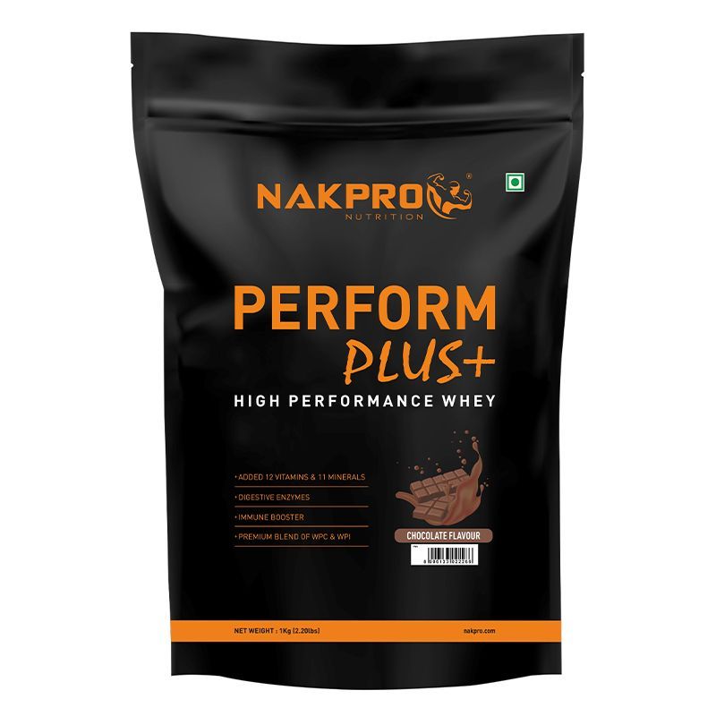 NAKPRO Perform Plus+ Premium Blend Whey Protein Concentrate & Whey Protein Isolate - Chocolate